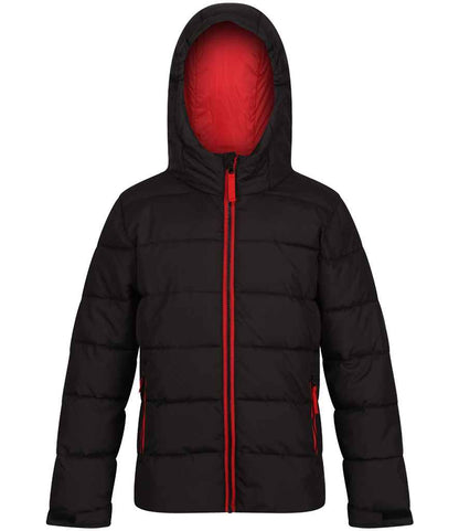 Regatta RG336 Kids Scholar Thermal Jacket in Black/Classic Red
