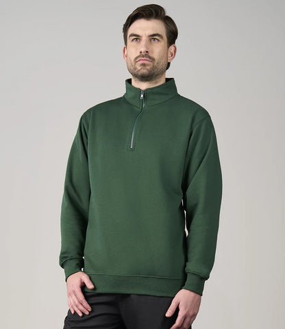 PRO RTX RX305 Pro RTX Pro 1/4 Neck Zip Sweatshirt in Bottle Green