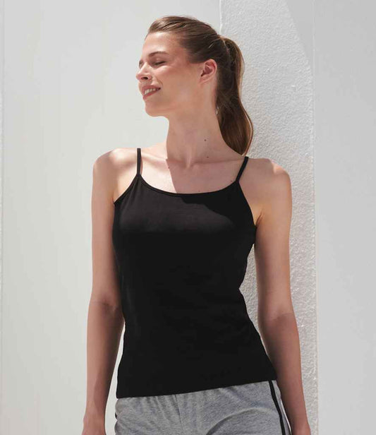 SF Clothing SK126 Ladies Feel Good Stretch Spaghetti Vest in Black