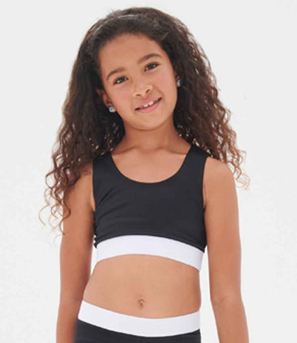 SF Clothing SM236 Kids Fashion Crop Top in Black/White