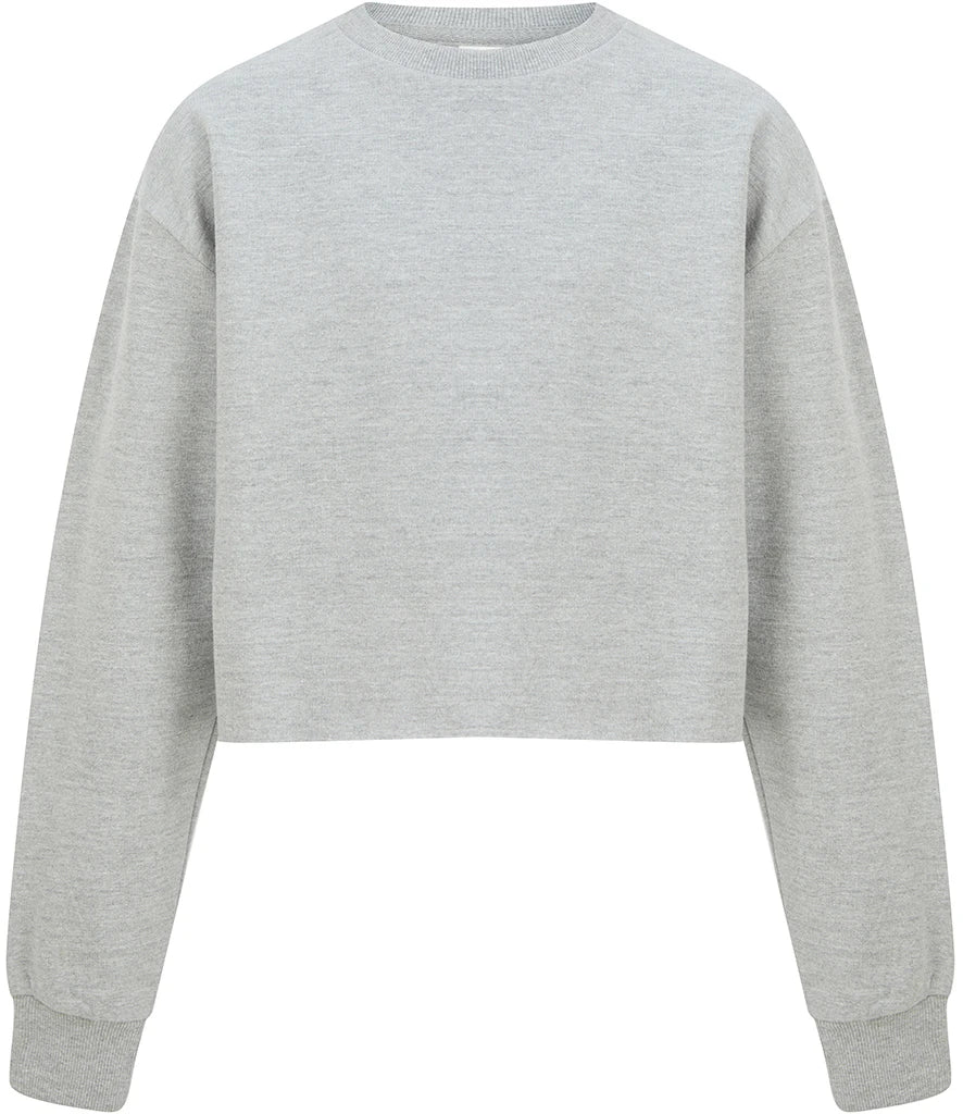 SF Clothing SM515 SF Clothing Kids Cropped Slounge Sweatshirt in Heather Grey