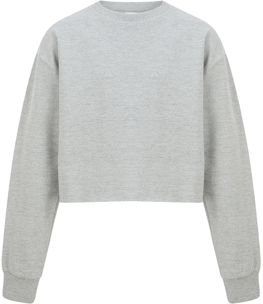 SF Clothing SM515 SF Clothing Kids Cropped Slounge Sweatshirt in Heather Grey