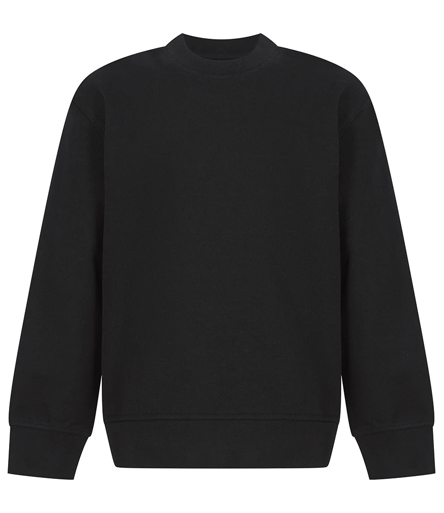 SF Clothing SM530 SF Clothing Kids Sustainable Fashion Curved Hem Sweatshirt in Black