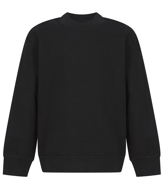 SF Clothing SM530 SF Clothing Kids Sustainable Fashion Curved Hem Sweatshirt in Black