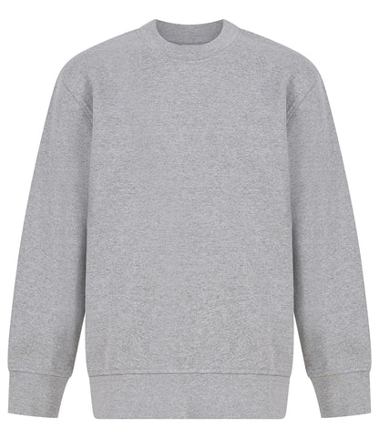 SF Clothing SM530 SF Clothing Kids Sustainable Fashion Curved Hem Sweatshirt in Heather Grey