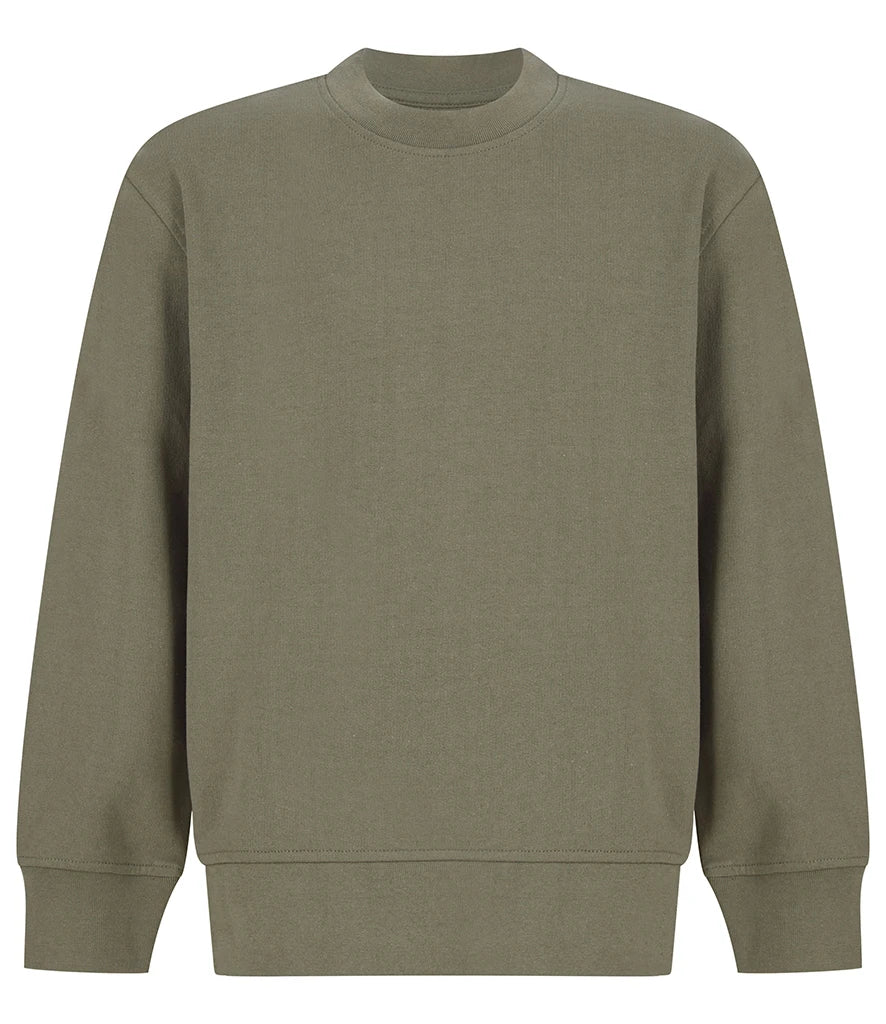 SF Clothing SM530 SF Clothing Kids Sustainable Fashion Curved Hem Sweatshirt in Khaki