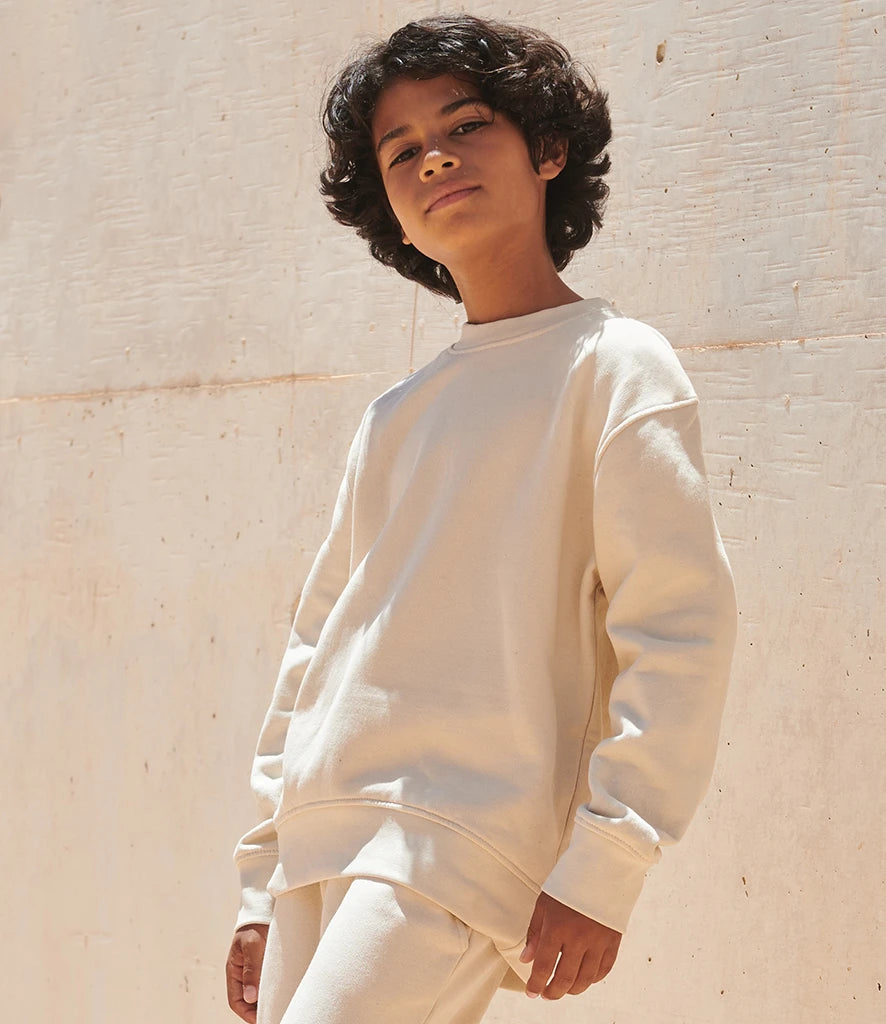 SF Clothing SM530 SF Clothing Kids Sustainable Fashion Curved Hem Sweatshirt in Light Stone