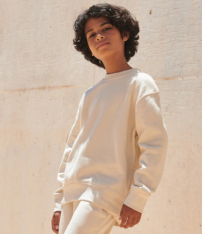 SF Clothing SM530 SF Clothing Kids Sustainable Fashion Curved Hem Sweatshirt in Light Stone