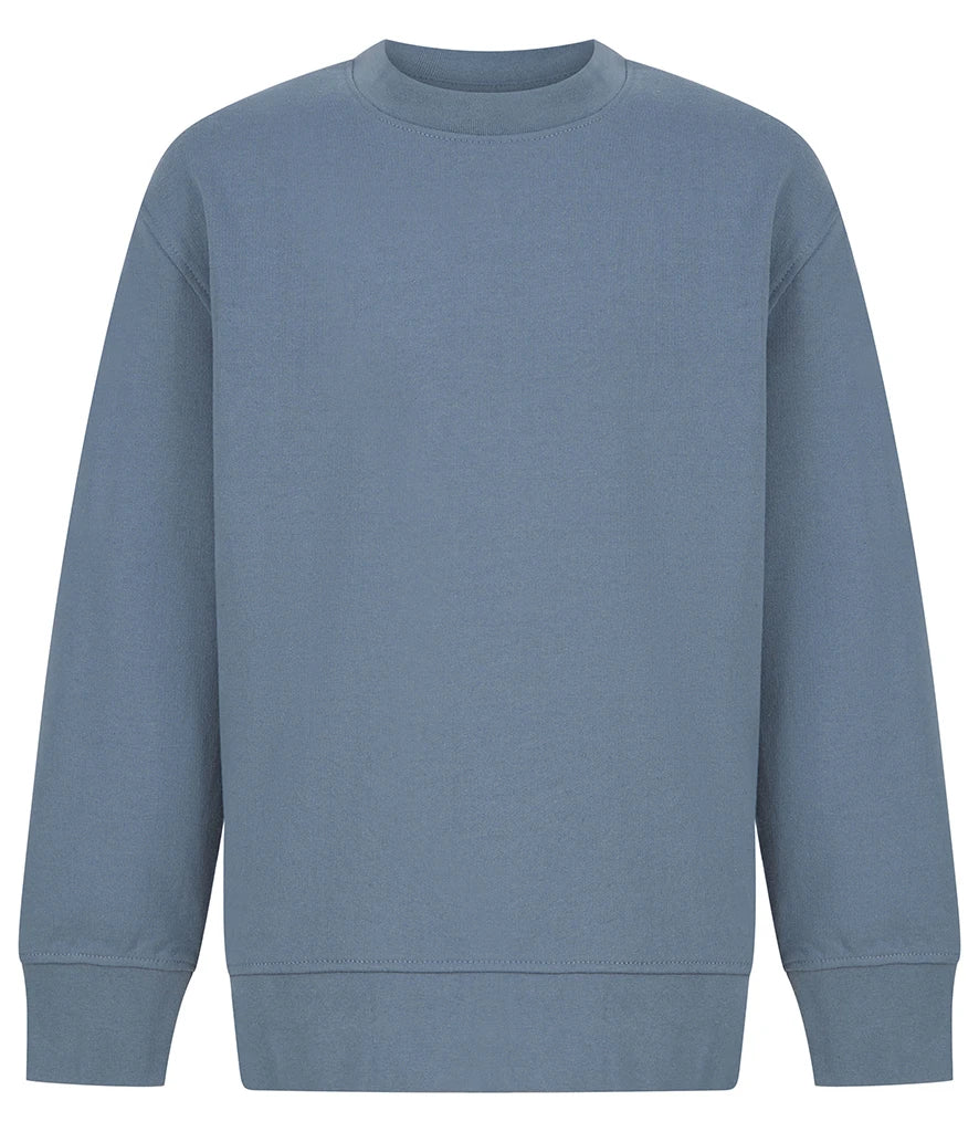 SF Clothing SM530 SF Clothing Kids Sustainable Fashion Curved Hem Sweatshirt in Stone Blue
