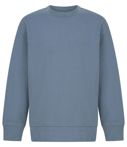 SF Clothing SM530 SF Clothing Kids Sustainable Fashion Curved Hem Sweatshirt in Stone Blue