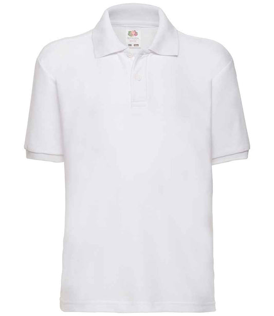 Fruit of the Loom SS11B kids polo in White