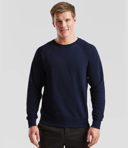 Fruit of the Loom SS120 Fruit of the Loom Lightweight Raglan Sweatshirt in Deep Navy