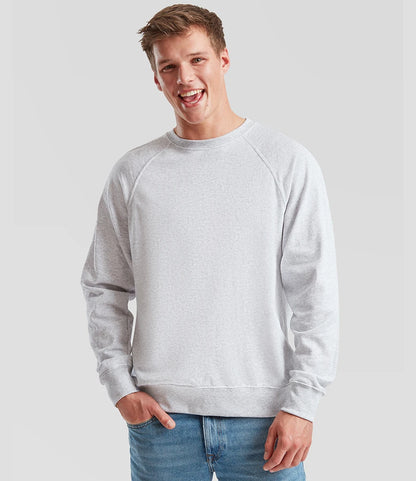Fruit of the Loom SS120 Fruit of the Loom Lightweight Raglan Sweatshirt in Heather Grey