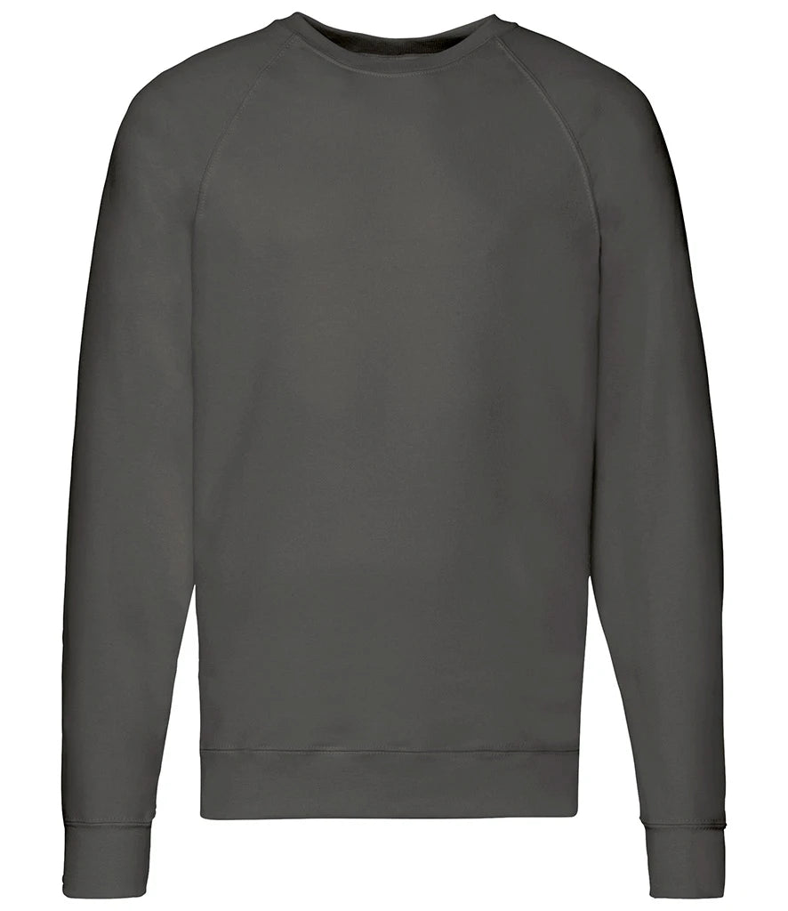 Fruit of the Loom SS120 Fruit of the Loom Lightweight Raglan Sweatshirt in Light Graphite
