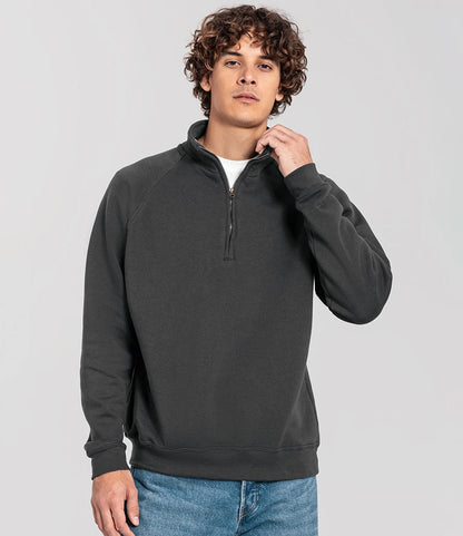 Fruit of the Loom SS154 Fruit of the Loom Iconic Premium Zip Neck Sweatshirt in Light Graphite