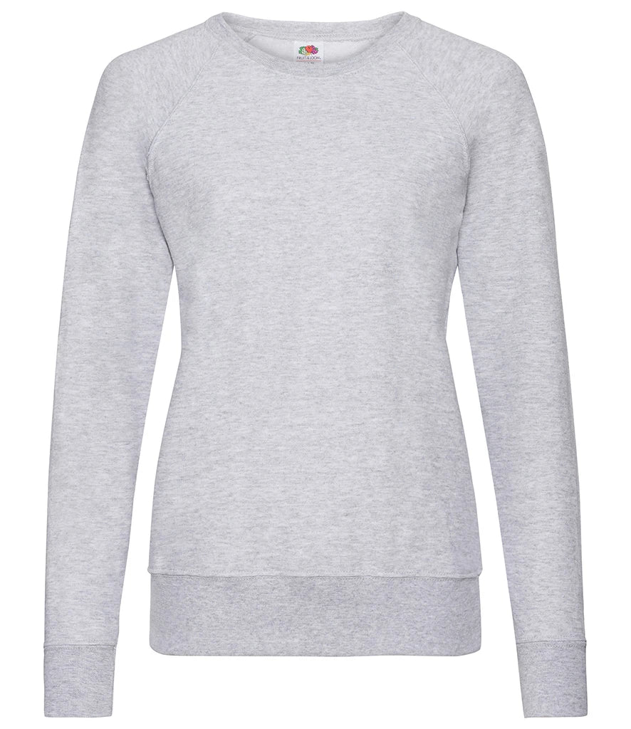 Fruit of the Loom SS180 Fruit of the Loom Lady Fit Lightweight Raglan Sweatshirt in Heather Grey
