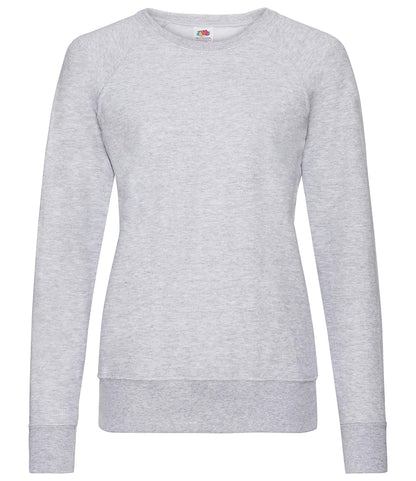 Fruit of the Loom SS180 Fruit of the Loom Lady Fit Lightweight Raglan Sweatshirt in Heather Grey