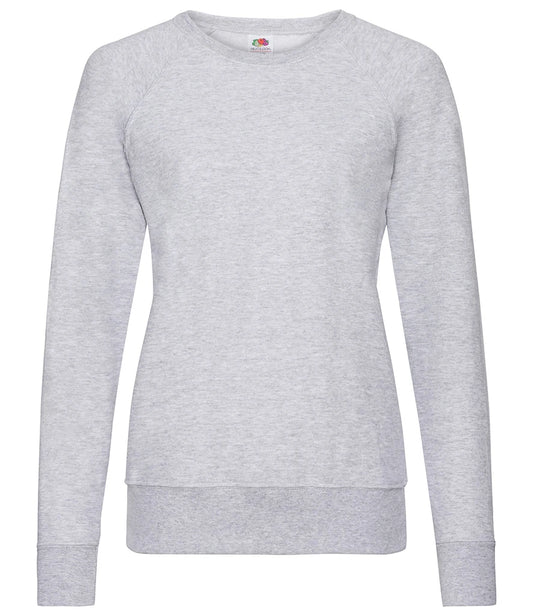 Fruit of the Loom SS180 Fruit of the Loom Lady Fit Lightweight Raglan Sweatshirt in Heather Grey