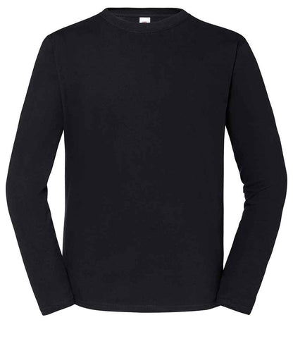 Fruit of the Loom SS624 Iconic 195 Long Sleeve T-Shirt in Black