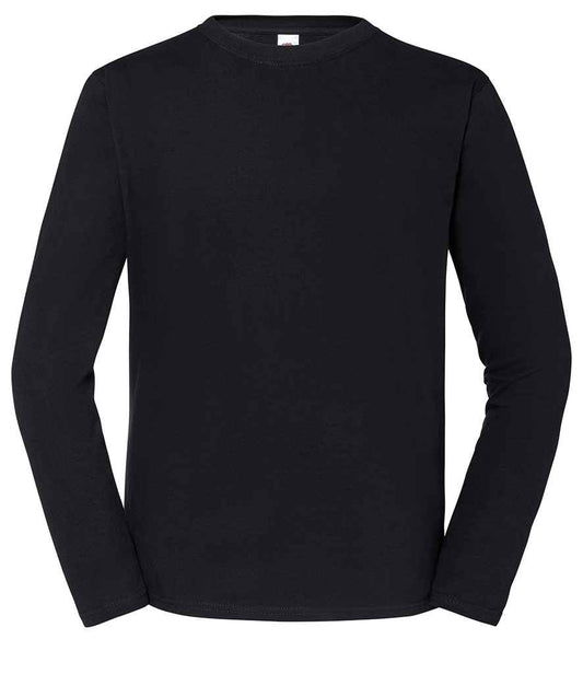 Fruit of the Loom SS624 Iconic 195 Long Sleeve T-Shirt in Black