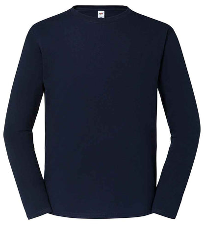 Fruit of the Loom SS624 Iconic 195 Long Sleeve T-Shirt in Deep Navy