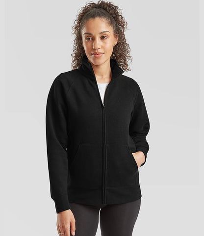 Fruit of the Loom SS79 Fruit of the Loom Premium Lady Fit Sweat Jacket in Black