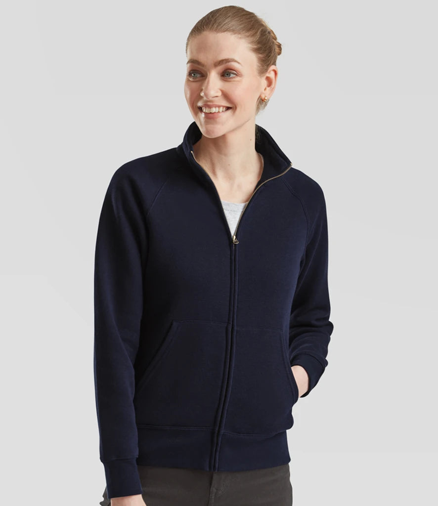 Fruit of the Loom SS79 Fruit of the Loom Premium Lady Fit Sweat Jacket in Deep Navy