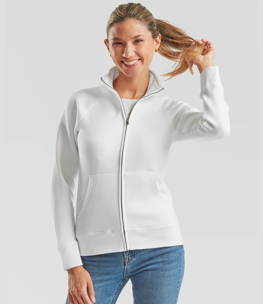 Fruit of the Loom SS79 Fruit of the Loom Premium Lady Fit Sweat Jacket in White