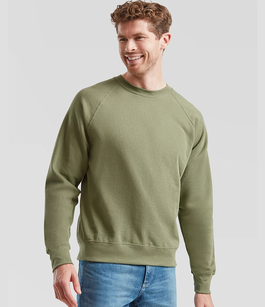Fruit of the Loom SS8 Fruit of the Loom Classic Raglan Sweatshirt in Classic Olive