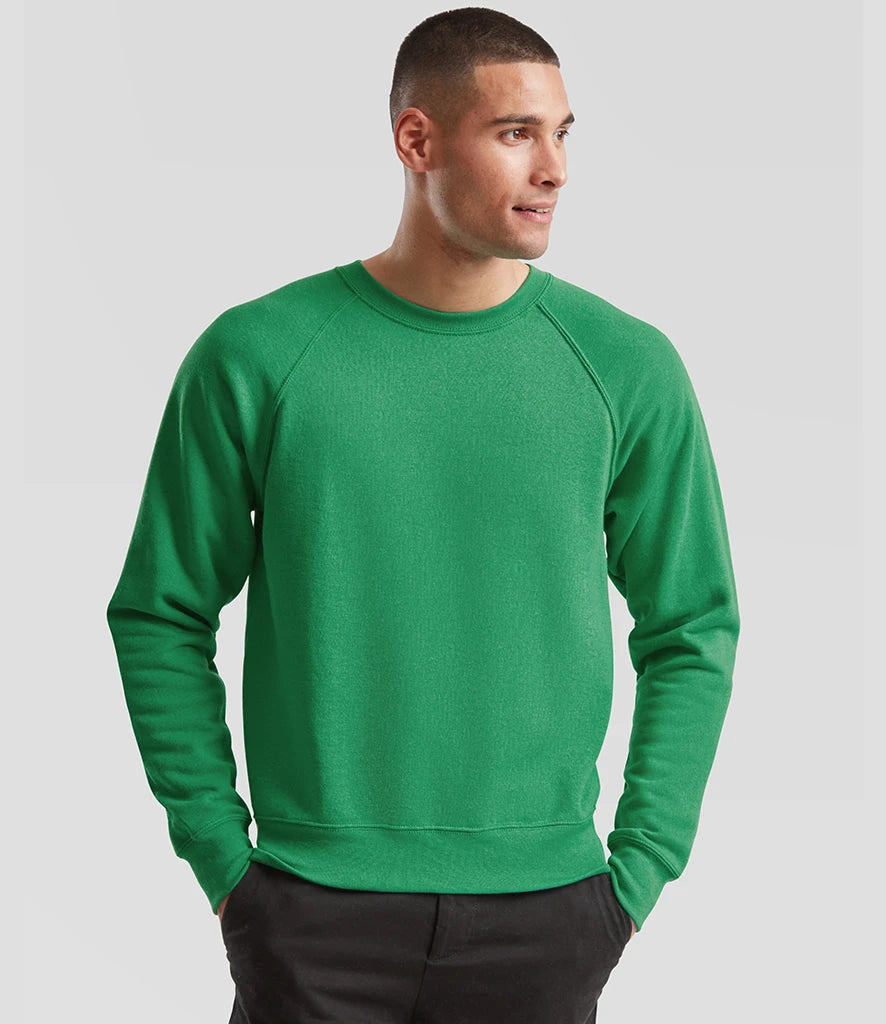 Fruit of the Loom SS8 Fruit of the Loom Classic Raglan Sweatshirt in Heather Green