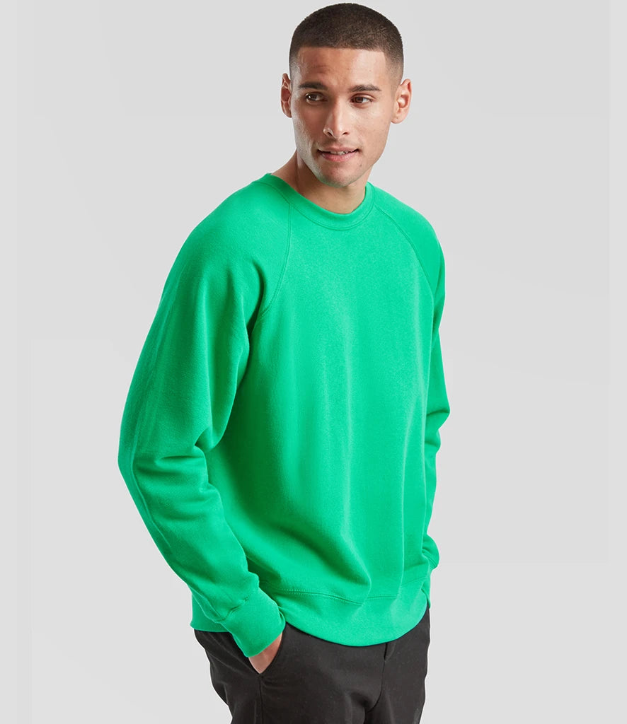 Fruit of the Loom SS8 Fruit of the Loom Classic Raglan Sweatshirt in Kelly Green