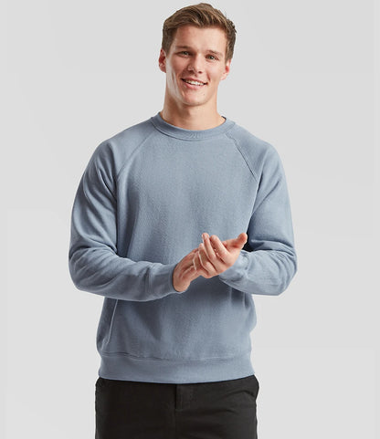 Fruit of the Loom SS8 Fruit of the Loom Classic Raglan Sweatshirt in Mineral Blue