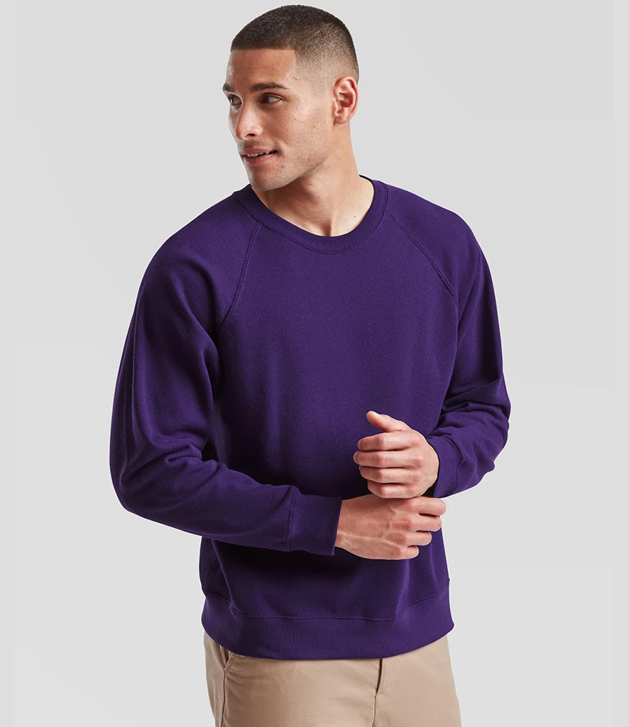 Fruit of the Loom SS8 Fruit of the Loom Classic Raglan Sweatshirt in Purple