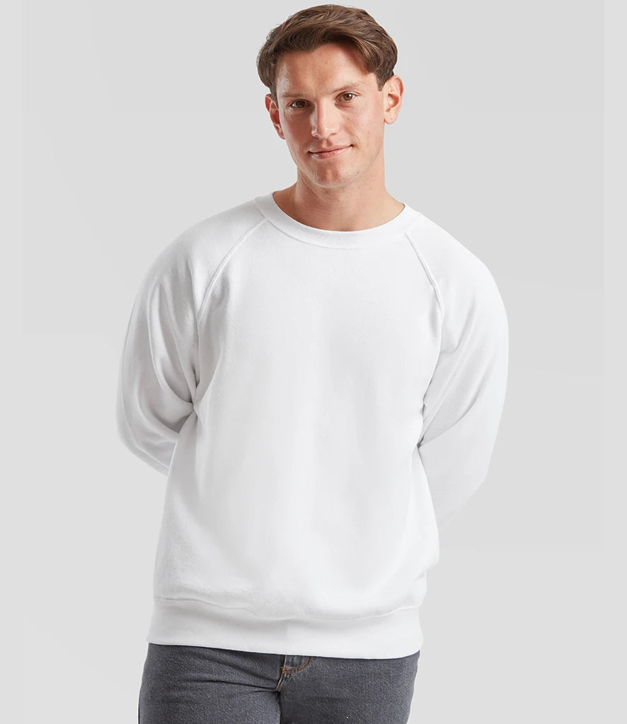 Fruit of the Loom SS8 Fruit of the Loom Classic Raglan Sweatshirt in White