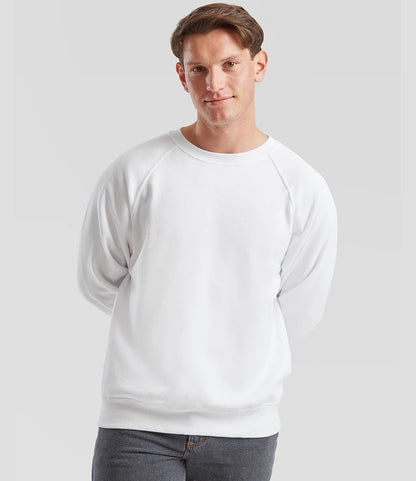 Fruit of the Loom SS8 Fruit of the Loom Classic Raglan Sweatshirt in White
