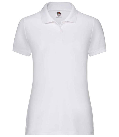 Fruit of the Loom SS86 ladies polo in White
