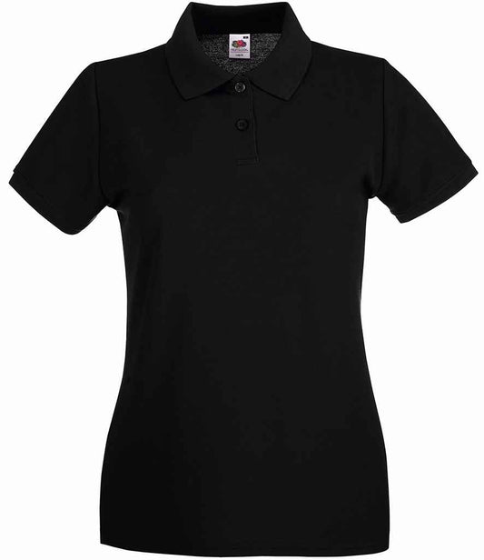 Fruit of the Loom SS89 ladies premium polo in Black