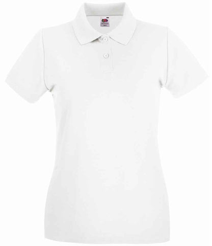 Fruit of the Loom SS89 ladies premium polo in White