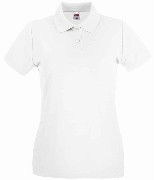 Fruit of the Loom SS89 ladies premium polo in White