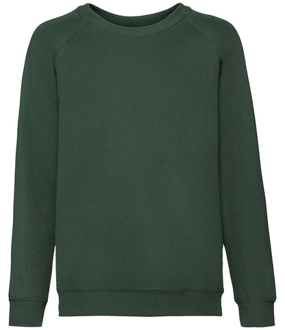Fruit of the Loom SS8B Fruit of the Loom Kids Classic Raglan Sweatshirt in Bottle Green
