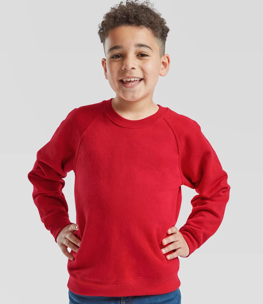 Fruit of the Loom SS8B Fruit of the Loom Kids Classic Raglan Sweatshirt in Red