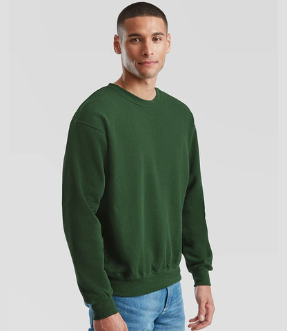Fruit of the Loom SS9 Fruit of the Loom Classic Drop Shoulder Sweatshirt in Bottle Green