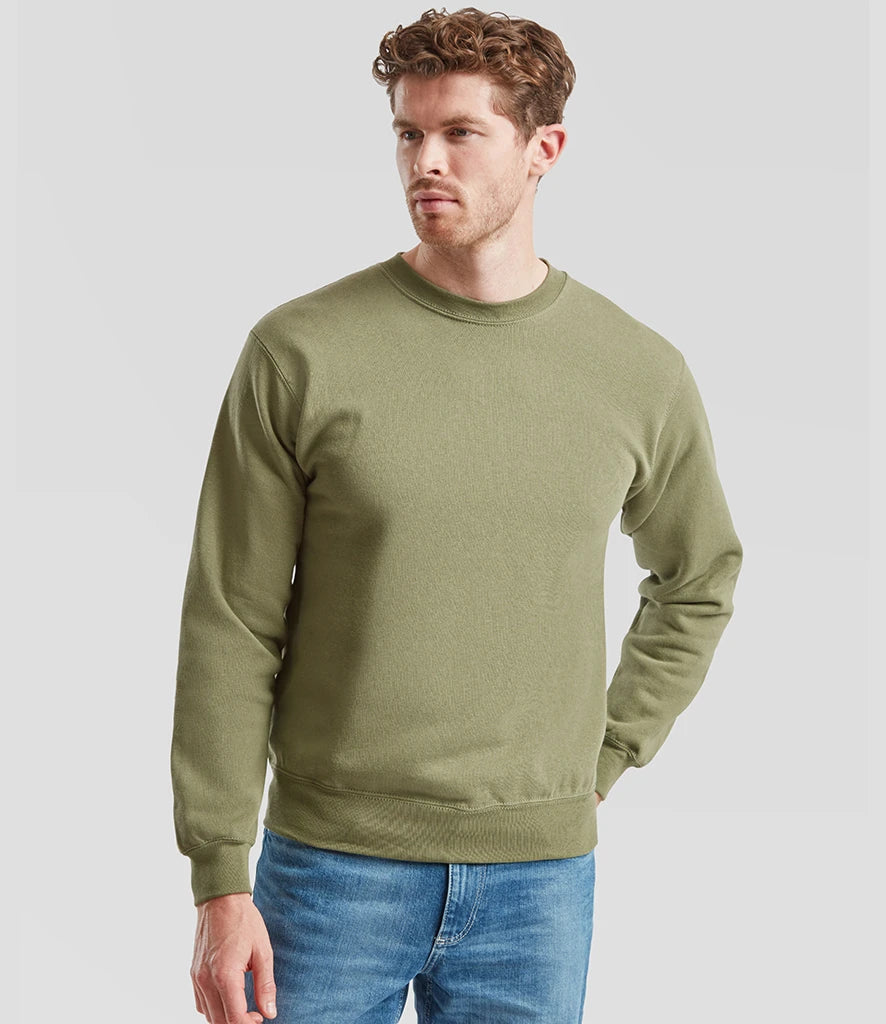 Fruit of the Loom SS9 Fruit of the Loom Classic Drop Shoulder Sweatshirt in Classic Olive