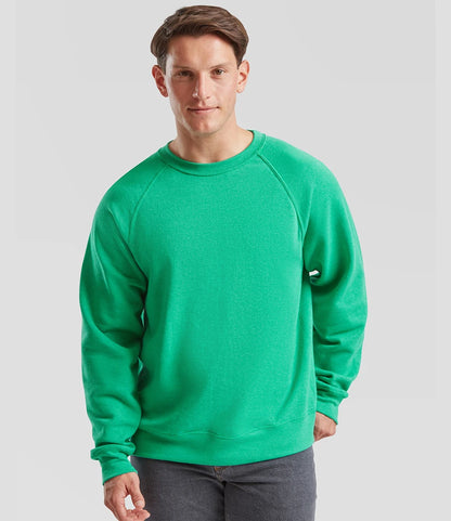 Fruit of the Loom SS9 Fruit of the Loom Classic Drop Shoulder Sweatshirt in Heather Green
