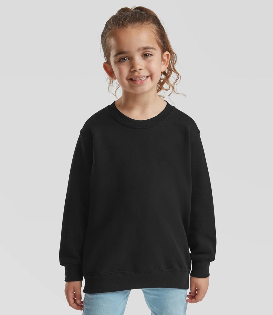 Fruit of the Loom SS9B Fruit of the Loom Kids Classic Drop Shoulder Sweatshirt in Black