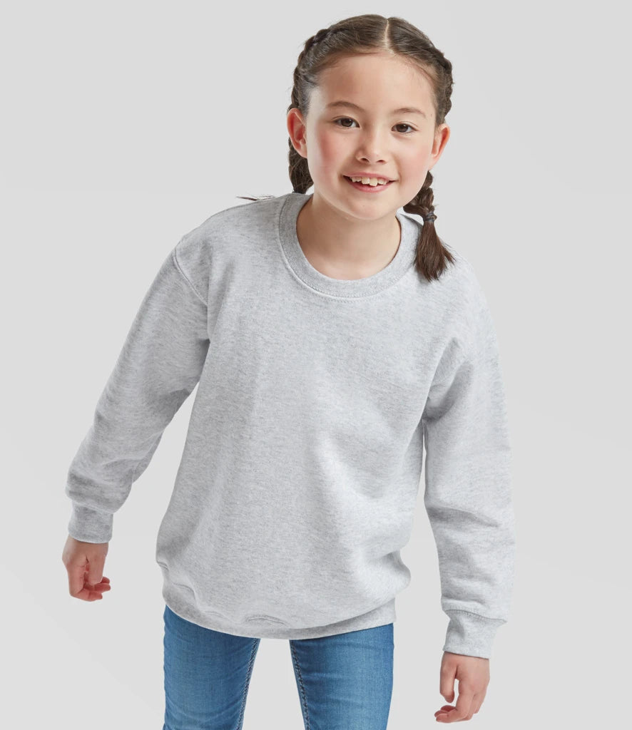 Fruit of the Loom SS9B Fruit of the Loom Kids Classic Drop Shoulder Sweatshirt in Heather Grey