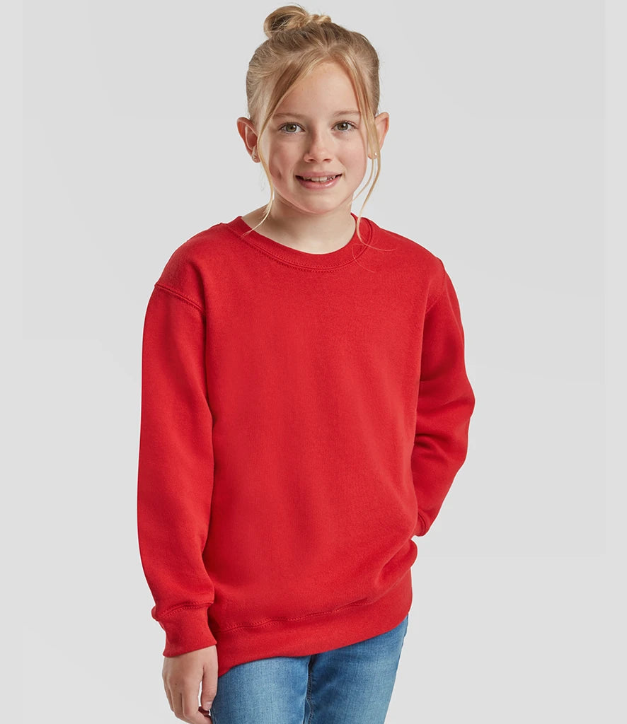 Fruit of the Loom SS9B Fruit of the Loom Kids Classic Drop Shoulder Sweatshirt in Red