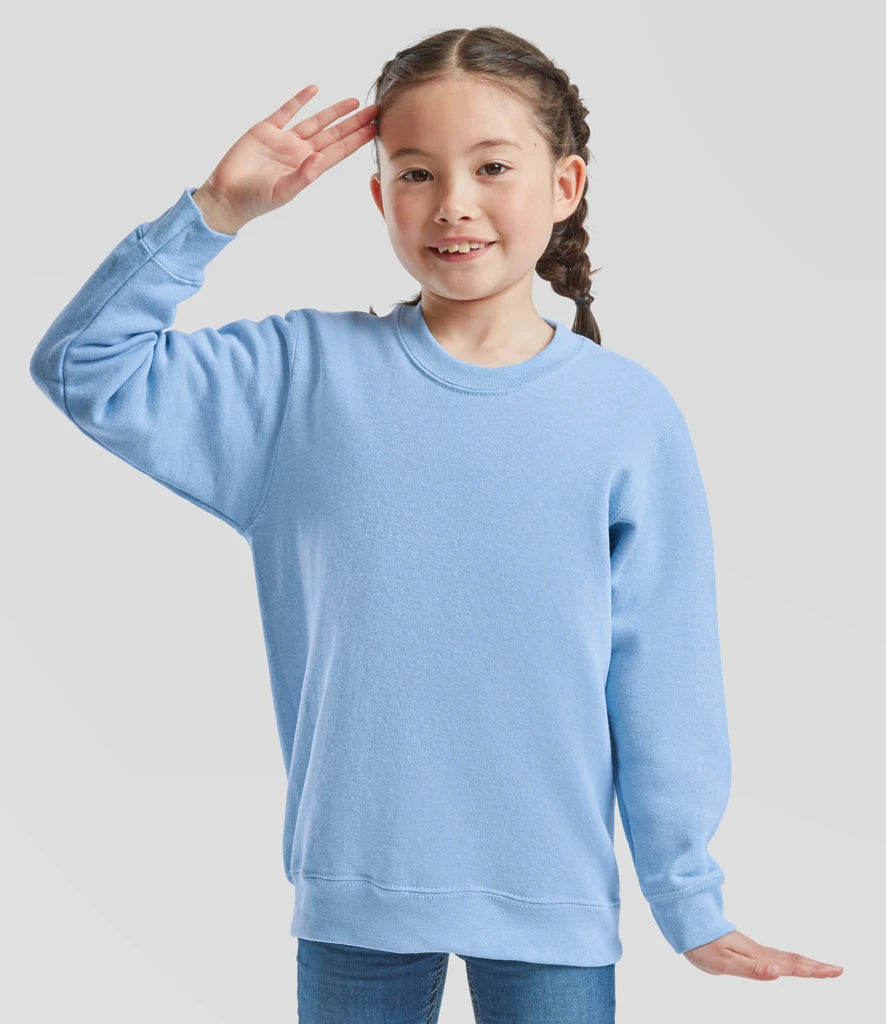 Fruit of the Loom SS9B Fruit of the Loom Kids Classic Drop Shoulder Sweatshirt in Sky Blue
