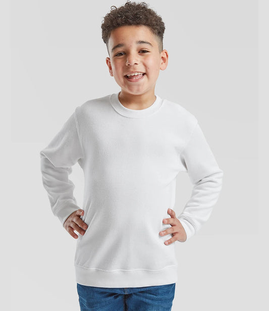 Fruit of the Loom SS9B Fruit of the Loom Kids Classic Drop Shoulder Sweatshirt in White