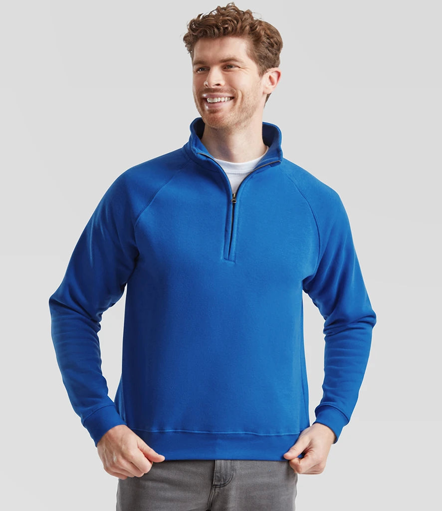 Fruit of the Loom SSE17 Fruit of the Loom Premium Zip Neck Sweatshirt in Royal Blue